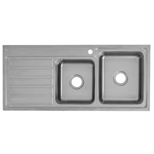 Ikon Seto 1 & 3/4 sink with drainer r/h bowl
