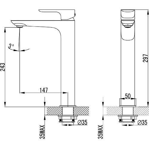 ikon banda high rise basin mixer hyb22-202-s