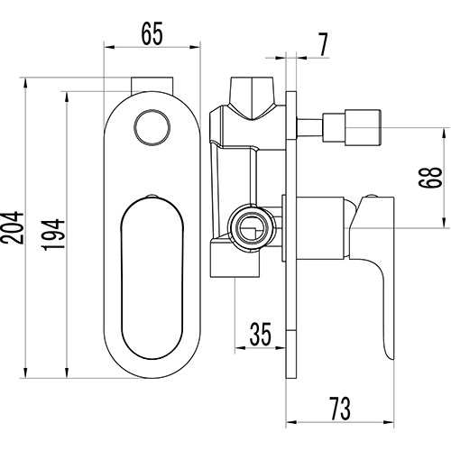 ikon banda wall mixer diverter hyb22-501-s