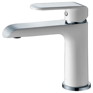 ikon kara basin mixer white chrome-hyb11-201cw