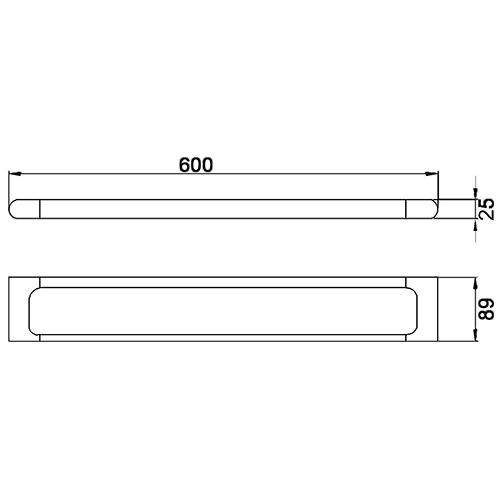 ikon kara single towel rail 3603-600-s
