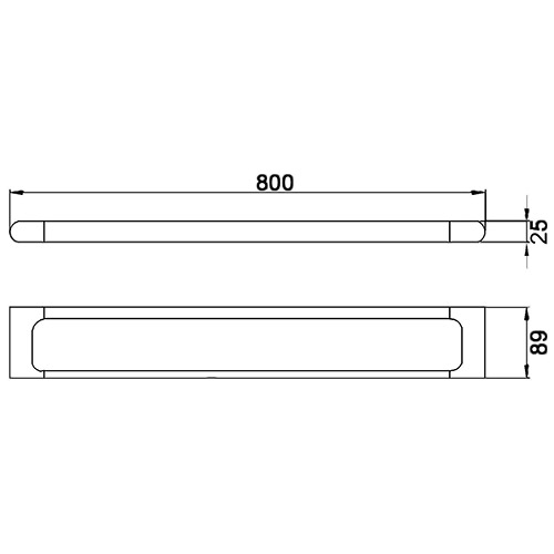 ikon kara single towel rail 3603-800-s