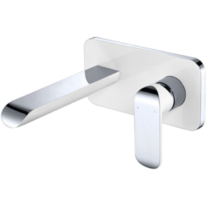 ikon kara wall basin mixer white chrome hyb11-601cw