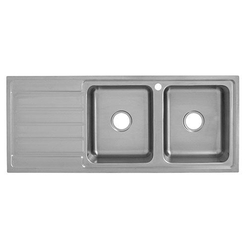 ikon seto double bowl sink with drainer rhb-p5355p-r