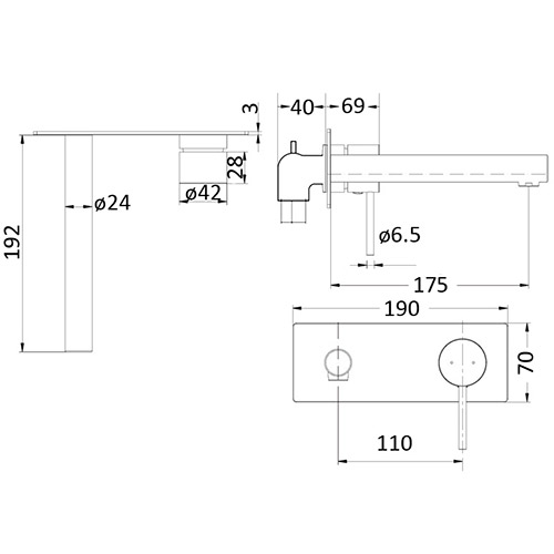 ikon hali wall basin mixer hyb88-601-s