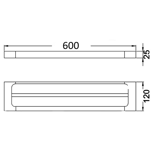 ikon seto double towel rail 3804-600-s