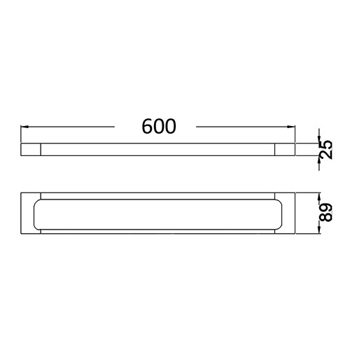 ikon seto single towel rail 3803-600-s