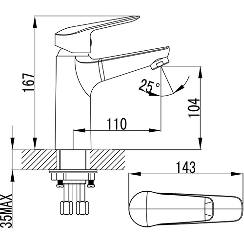 ikon sulu basin mixer hyb33-201-s