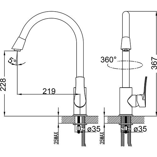ikon sulu kitchen sink mixer hyb33-101-s