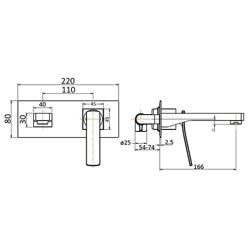 Aiko Wall Basin Mixer With Spout - Image 2