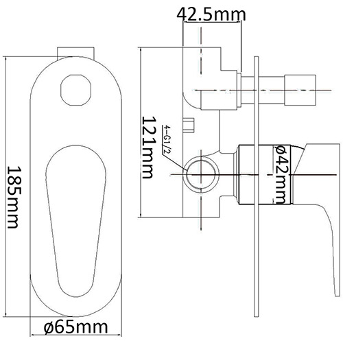Lava Wall Mixer With Diverter - Image 2