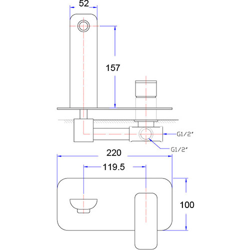 Nova Wall Mixer With Spout - Image 2