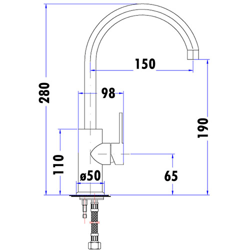 Opus Two Gooseneck Sink Mixer - Image 2