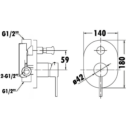 Opus Wall Mixer With Diverter - Image 3