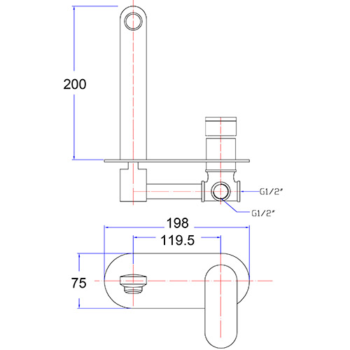 Cora Wall Basin Mixer With Spout - Image 3
