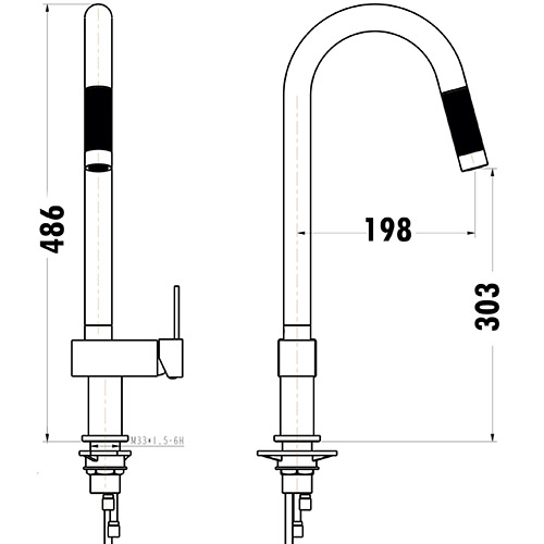 Sara Two Pull-Out Sink Mixer - Image 2