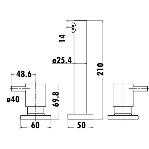 PJK One Bath Tap Set - Image 2