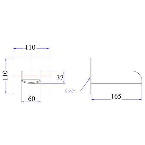 Square Slot Bath Spout - Image 2