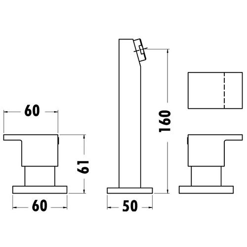 PQK Two Bath Tap Set - Image 2