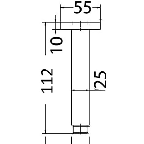 PRY Type Two Square Vertical Shower Arm - Image 5