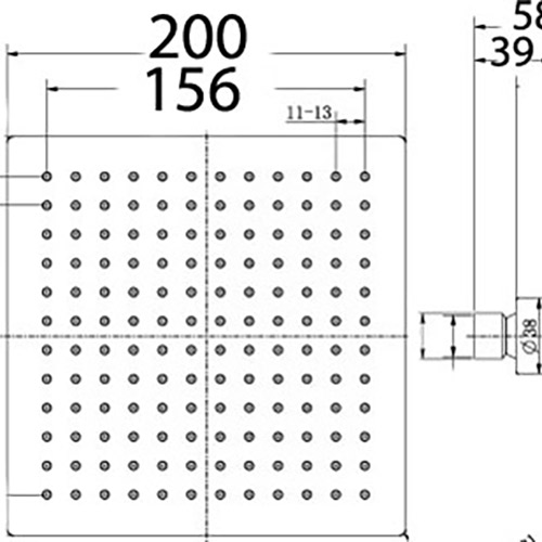 Rosa Type One Square Plastic Shower Head - Image 2
