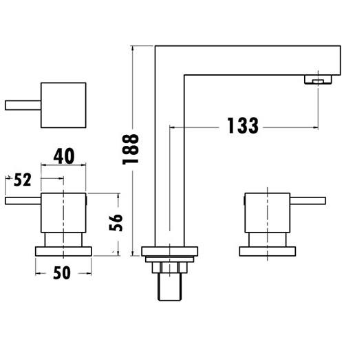 PQK One Basin Tap Set - Image 2