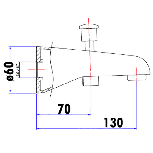 Yale Two Diverter Bath Spout - Image 2