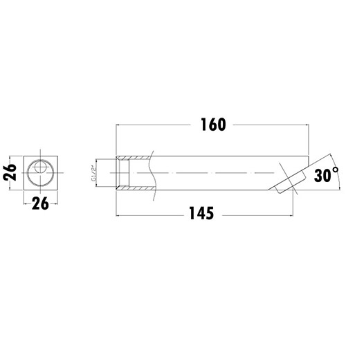 Yale Four Square Bath Spout - Image 3