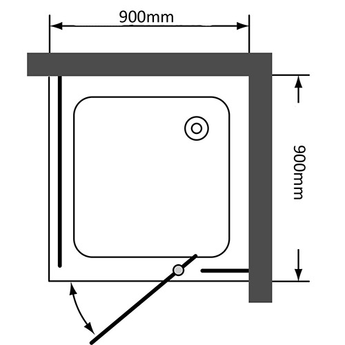 PLT Semi-Frame Square Shower Screen - Image 2