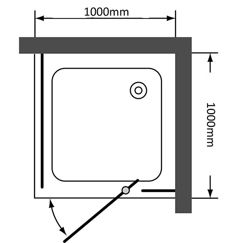 PLT Semi-Frame Square Shower Screen - Image 3