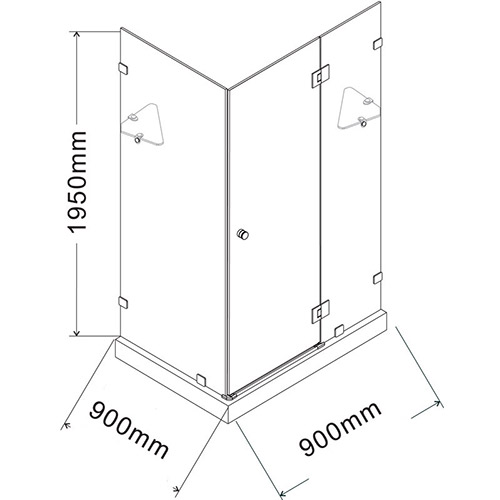 PLT Frameless Square Shower Screen - Image 2
