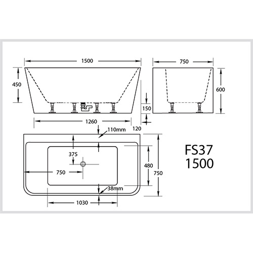 FS37 Freestanding Bath - Image 2