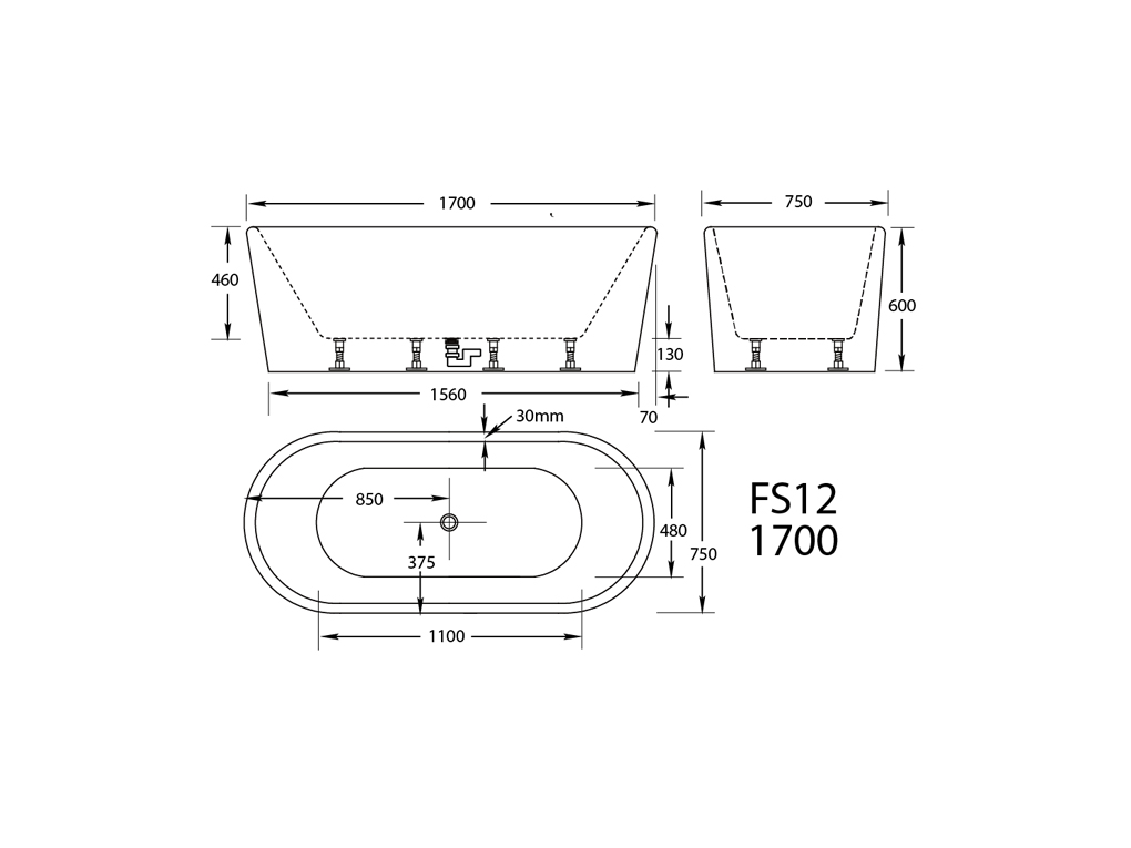 FS12 Freestanding Bath - Image 3