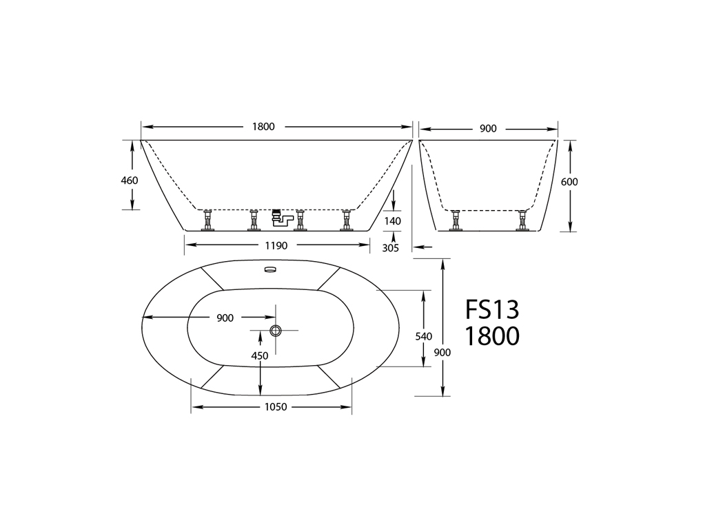 FS13 Freestanding Bath - Image 2