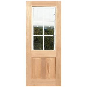 Half French 6L 2P Solid Timber Door with Venetian