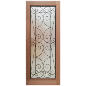 Wrought Iron 1L Solid Timber Door