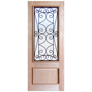 Wrought Iron Solid Timber Door