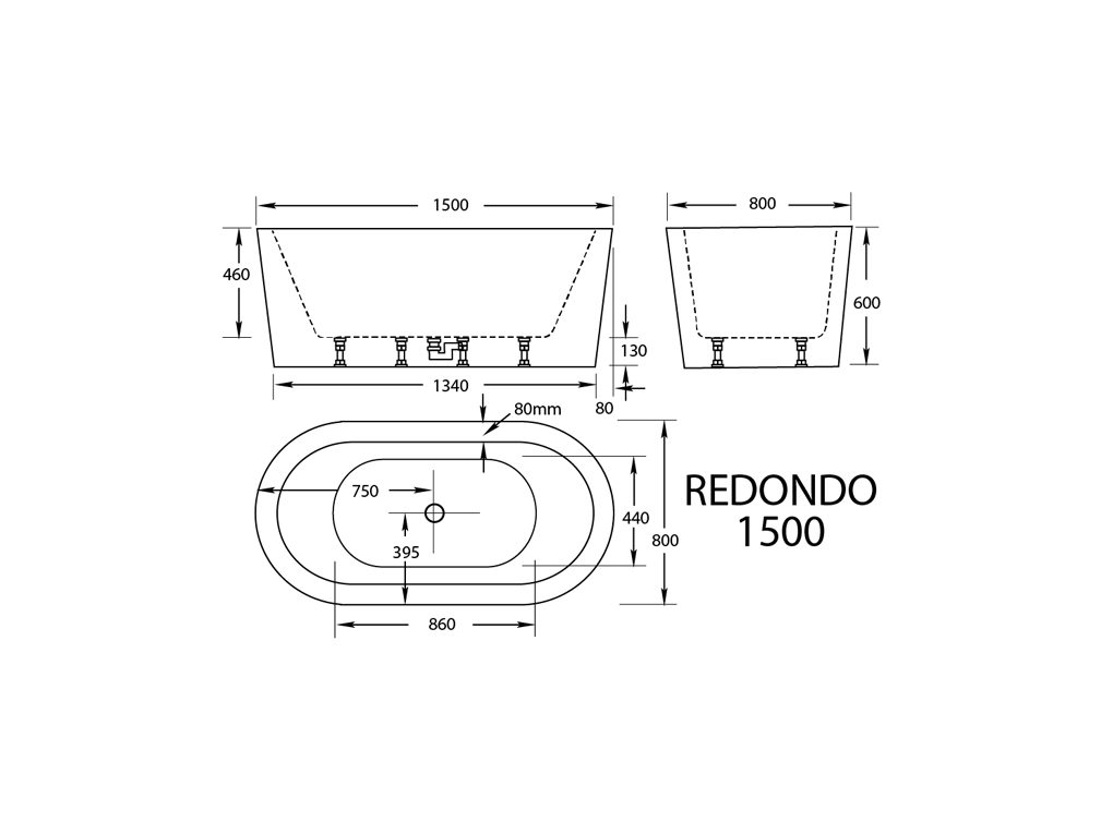 Redondo Freestanding Bath - Image 2