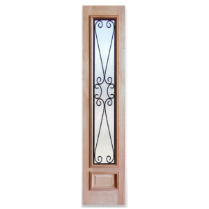 Wrought Iron Solid Timber Sidelight Long