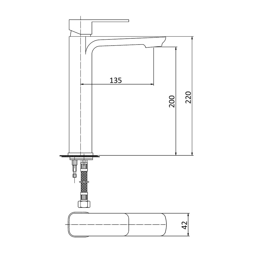 Nova Style Two High Rise Basin Mixer - Image 2