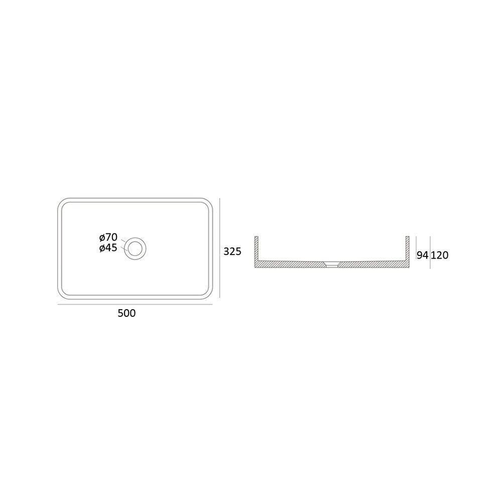 Zale Rectangle Concrete Basin - Image 2